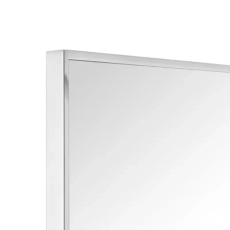 Miroir de salle de bain avec coins carrés, miroir rectangulaire encadré en métal en acier inoxydable pour salle de bain