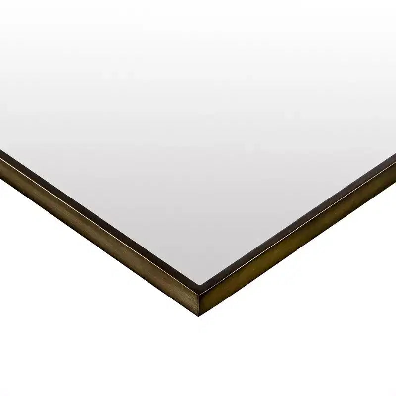 Miroir de salle de bain avec coins carrés, miroir rectangulaire encadré en métal en acier inoxydable pour salle de bain