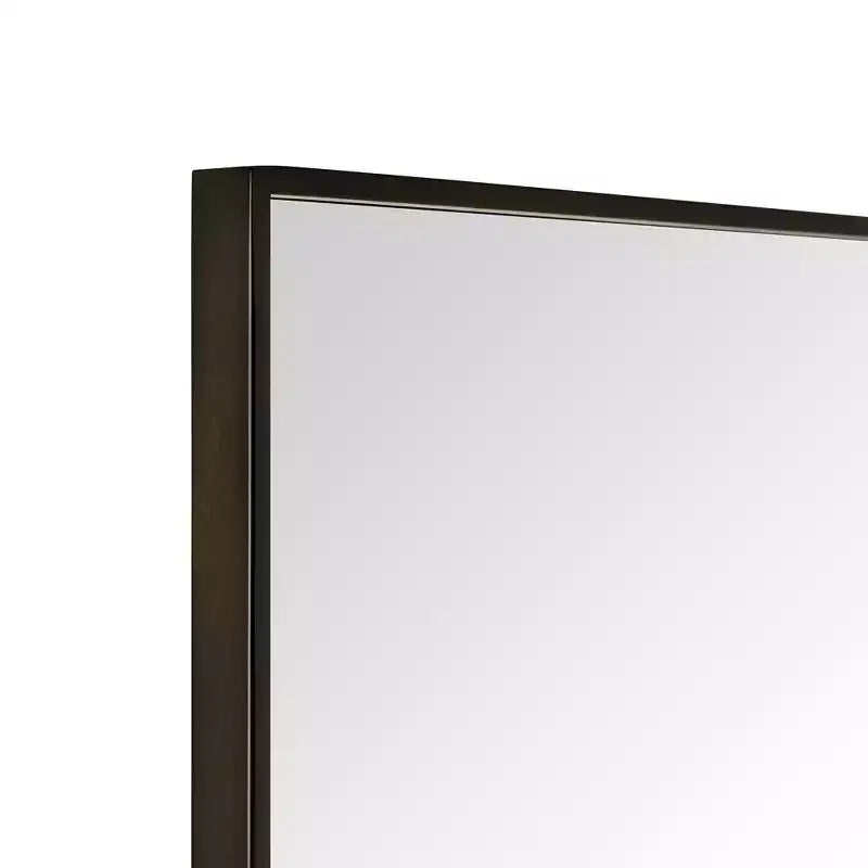 Miroir de salle de bain avec coins carrés, miroir rectangulaire encadré en métal en acier inoxydable pour salle de bain