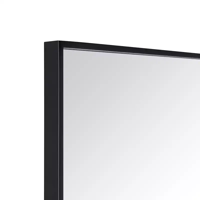 Miroir de salle de bain avec coins carrés, miroir rectangulaire encadré en métal en acier inoxydable pour salle de bain