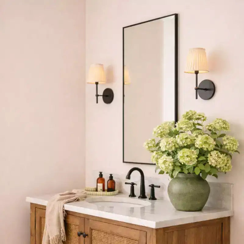 Miroir de salle de bain avec coins carrés, miroir rectangulaire encadré en métal en acier inoxydable pour salle de bain