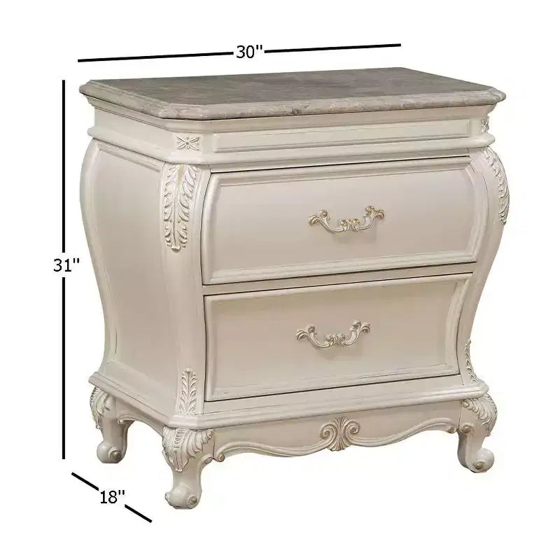 Table de chevet 30" Blanc Perle