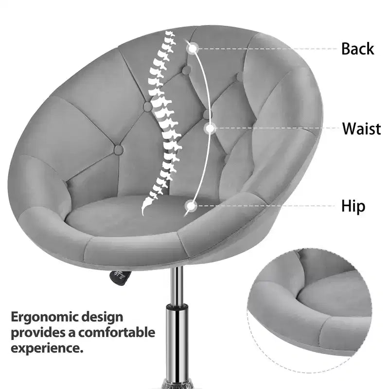 Fauteuil baril capitonné pivotant réglable en hauteur