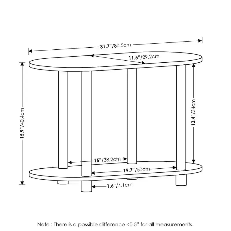 Table d'appoint ovale moderne à 2 niveaux, table d'appoint, table d'entrée pour salon, chambre à coucher, décoration intérieure, blanc