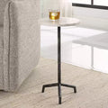 Table d'appoint ronde 12W en fer noir vieilli et marbre blanc